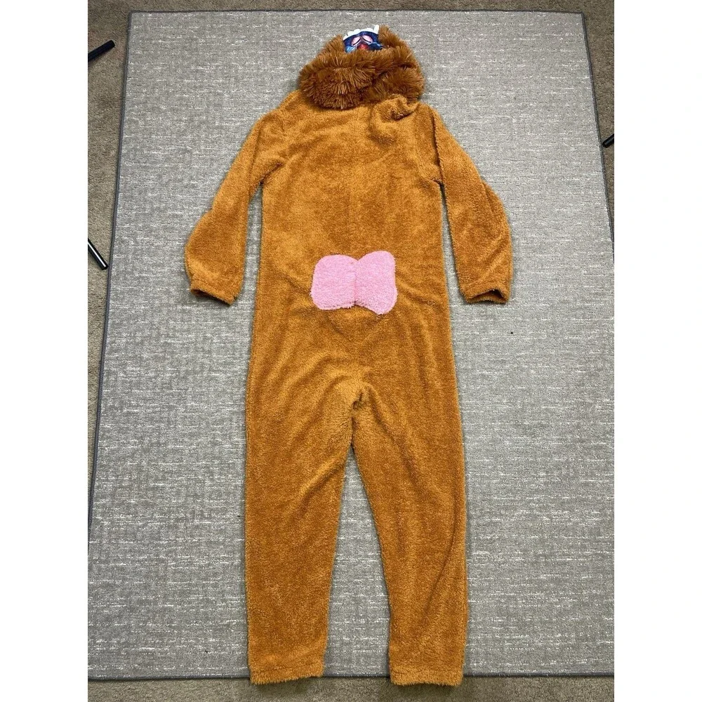 Hooded Plush Monkey mandrill Halloween Costume Jumpsuit adult L Large Brown